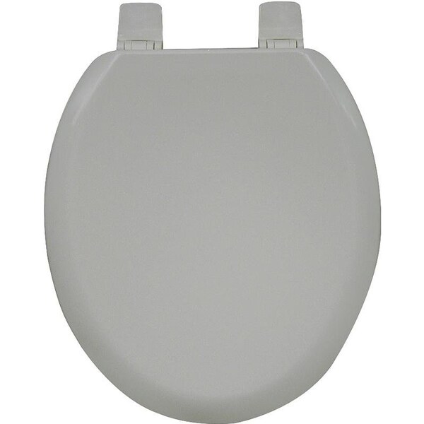 Bemis Toilet Seat, Molded Wood, Silver, Adjustable Hinge 5000492 Zoro